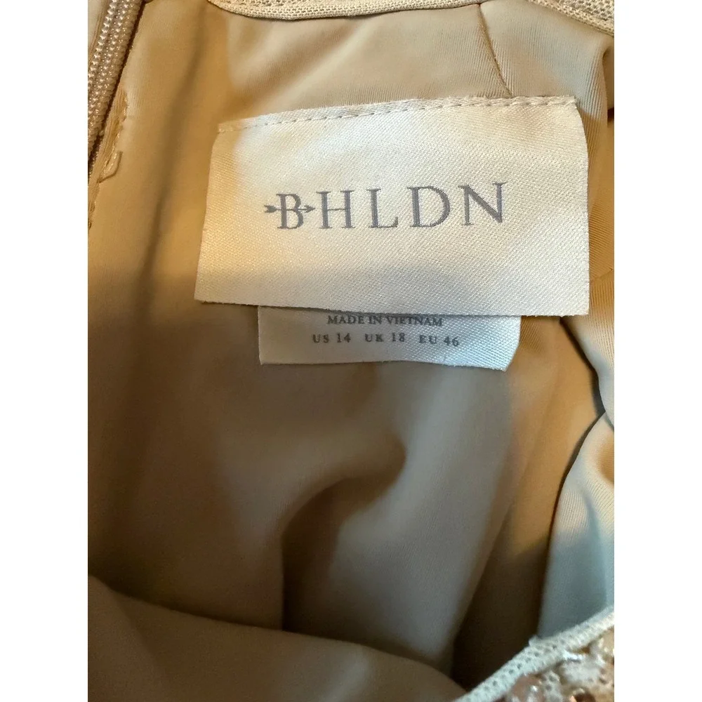 BHLDN Goldie Ombre Sequin Mini Dress Womens 14 Rose Gold Event Wedding NYE READ!